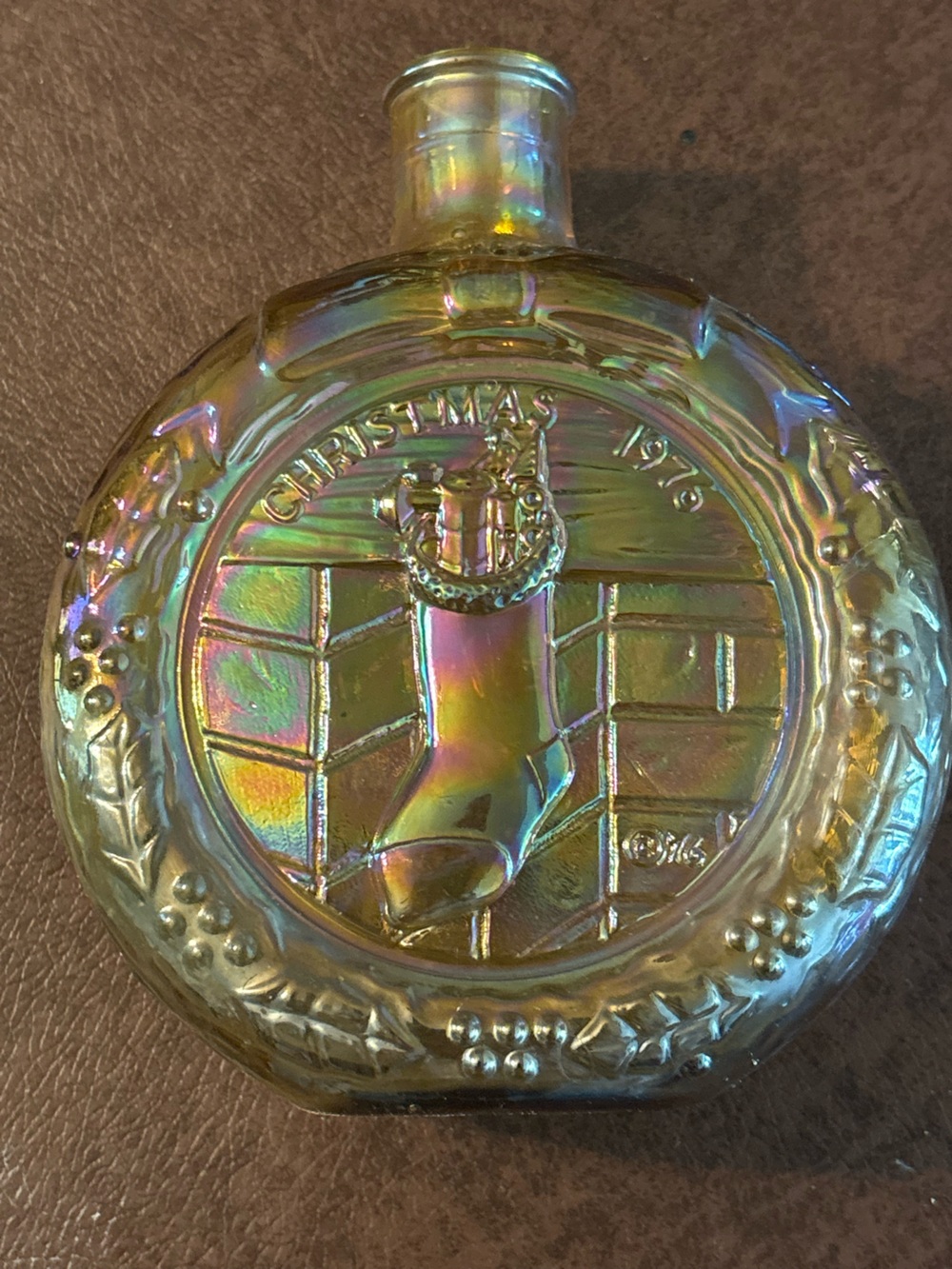 Vintage First Edition Wheaton Glass Christmas 1976 Decorative Bottle